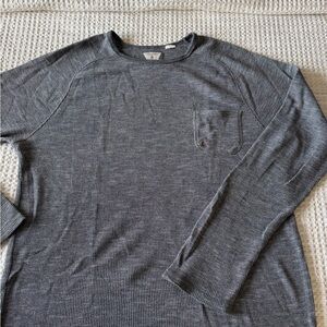 Gray Long Sleeve Waffle Knit Shirt